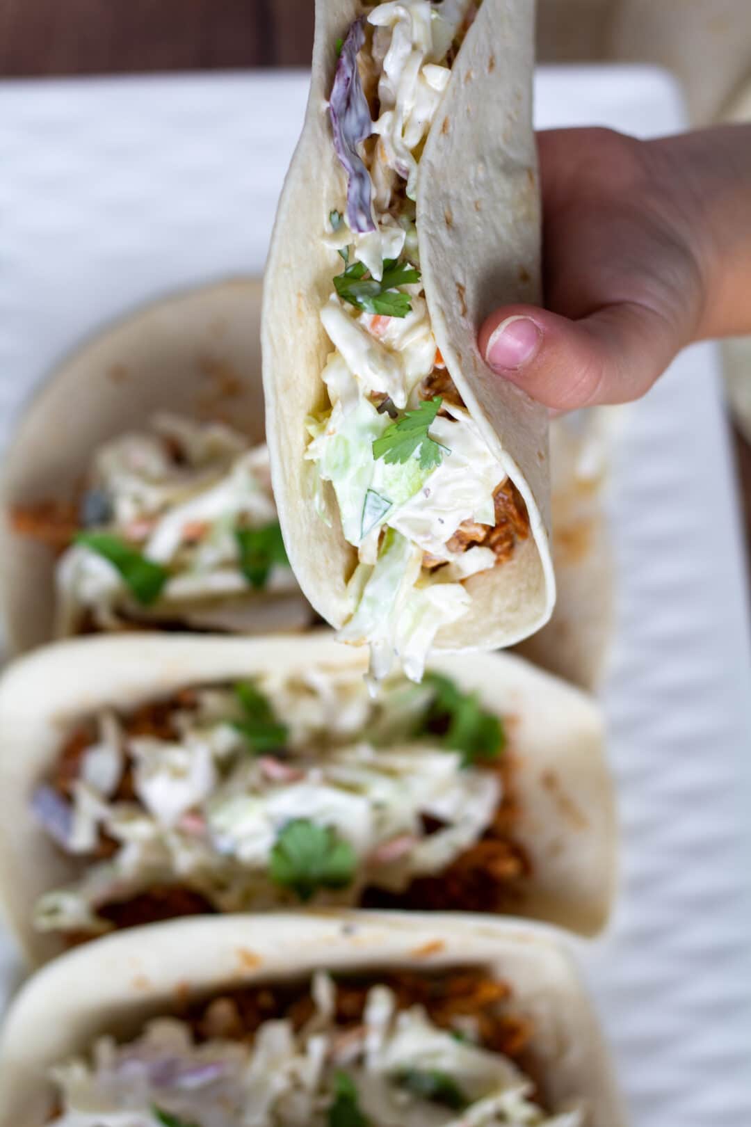 Crockpot Bbq Chicken Tacos With Crunchy Slaw - Salty Lemon Sister