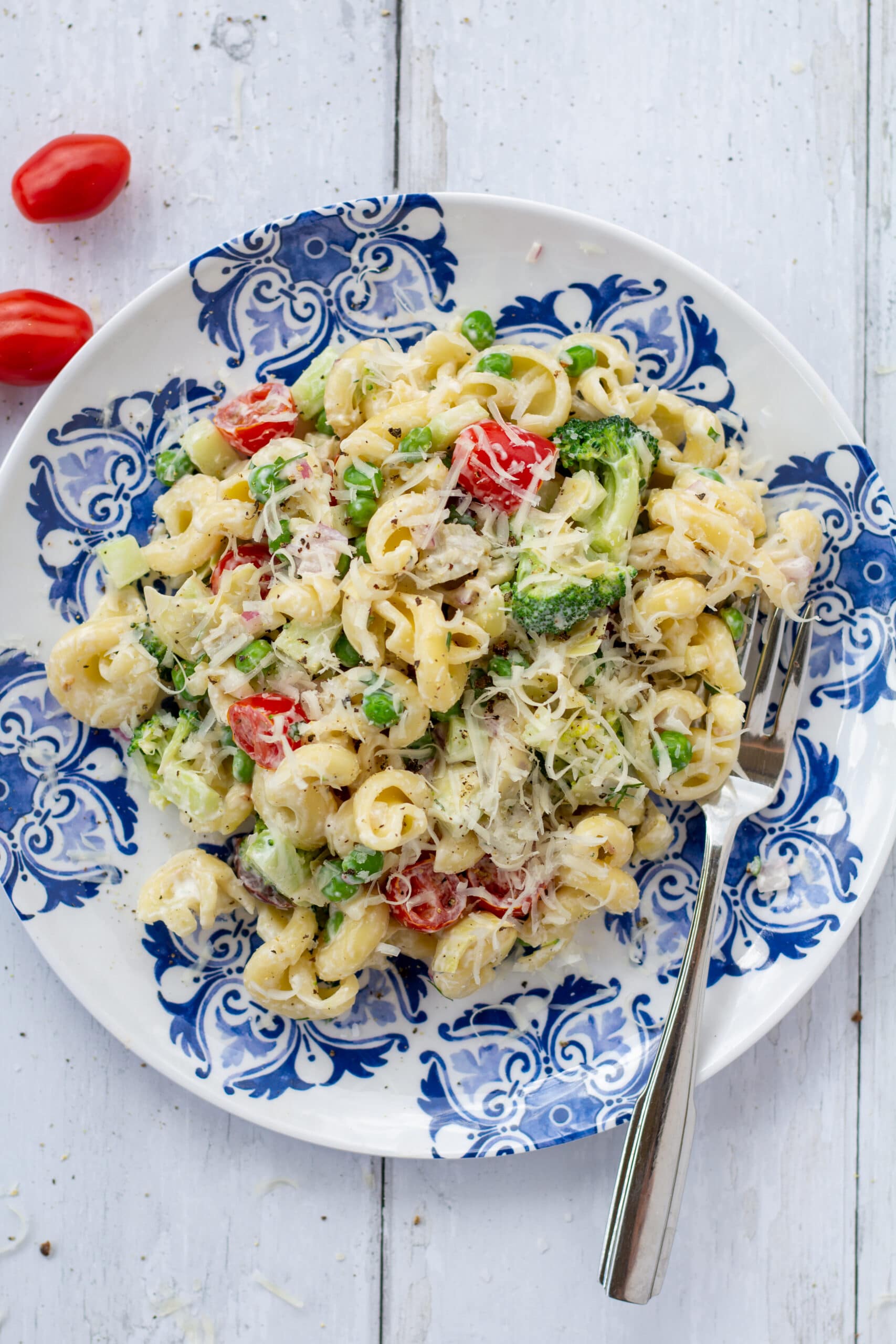 The Best Healthy Creamy Bow Tie Pasta Salad - Salty Lemon Sister